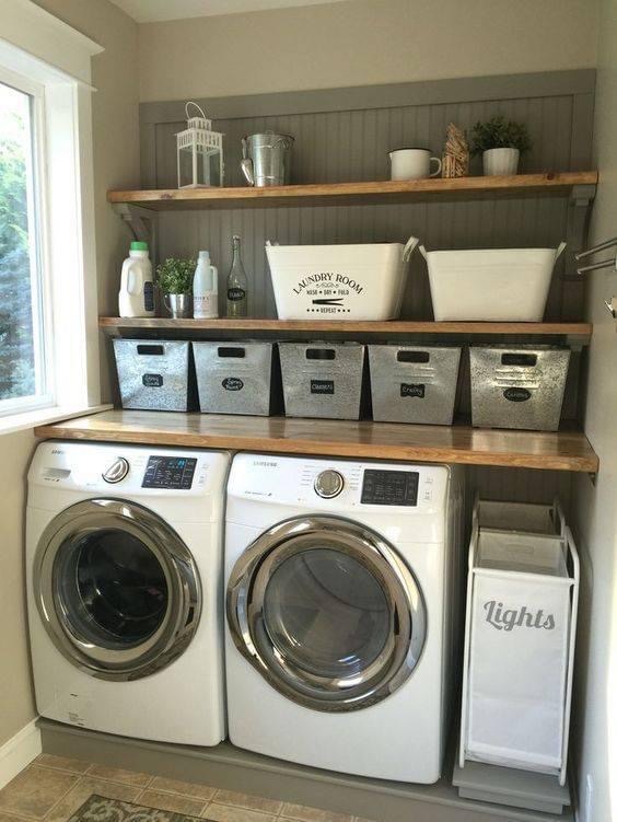 Washer & Dryer shelving remodel by KS Construction & Design