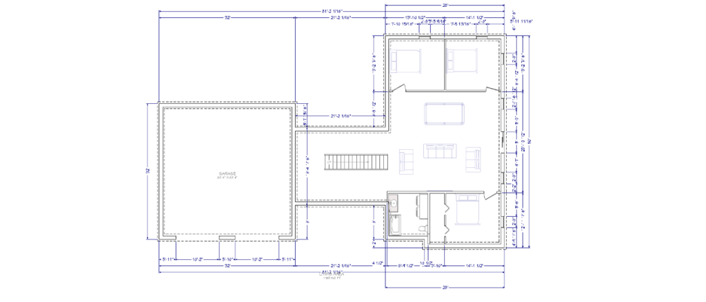 Blueprint ranch style home designed by KS Contruction & Design